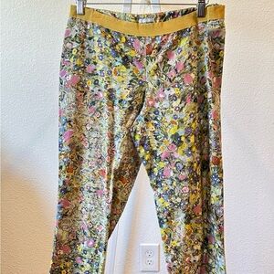 Philosophy Floral Pants with Yellow Accents